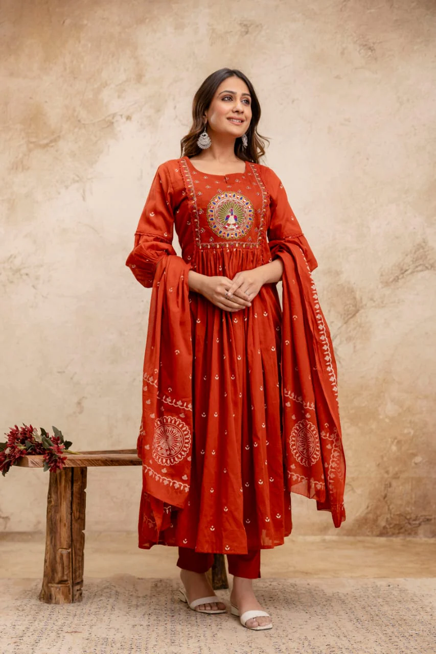 Neerja Mul Cotton Embroidered Pant Set - Image 6