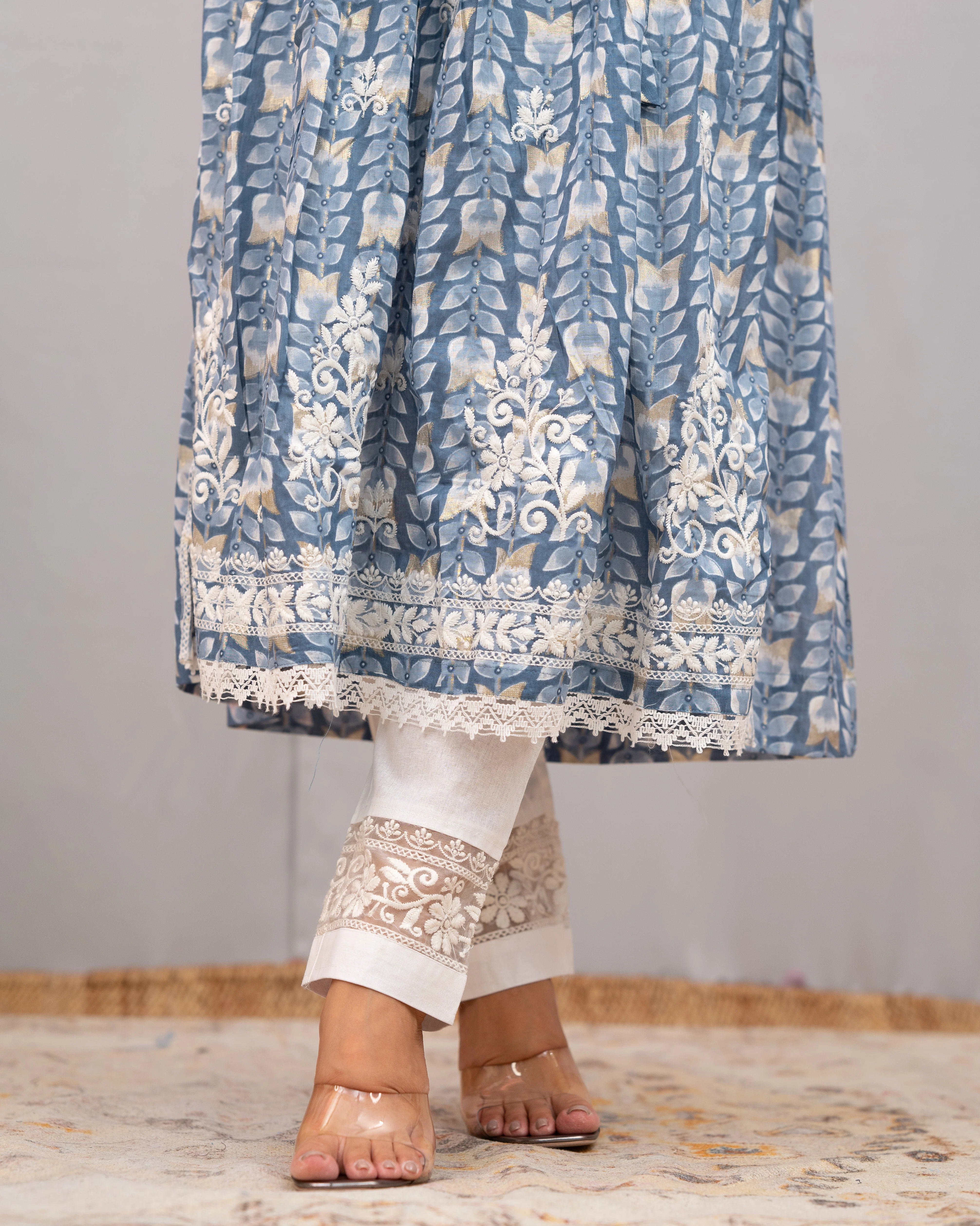 Nutan Cotton Chikankari Embroidered Nyra pant Set - Image 6