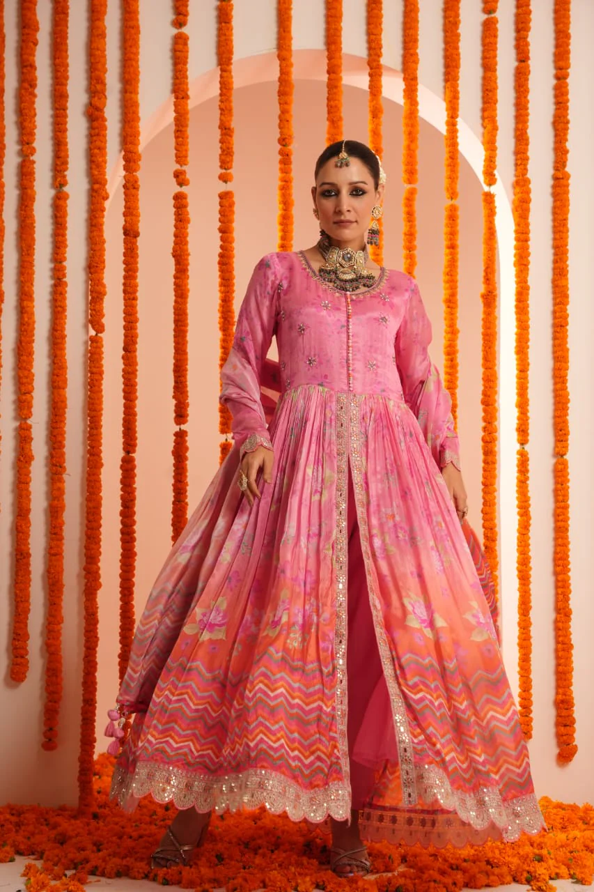 Premium Chinon Embroidered Dupatta Set - Image 13
