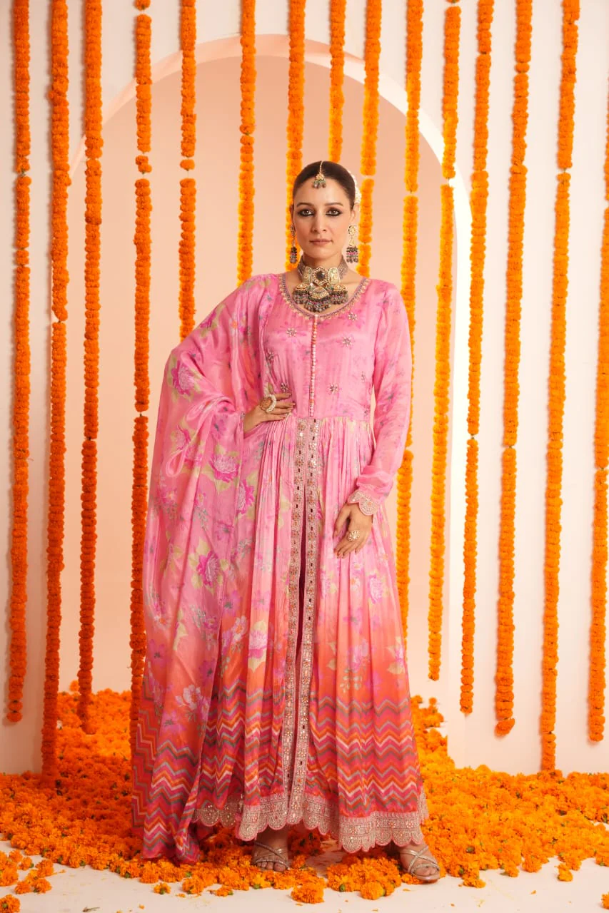 Premium Chinon Embroidered Dupatta Set - Image 15