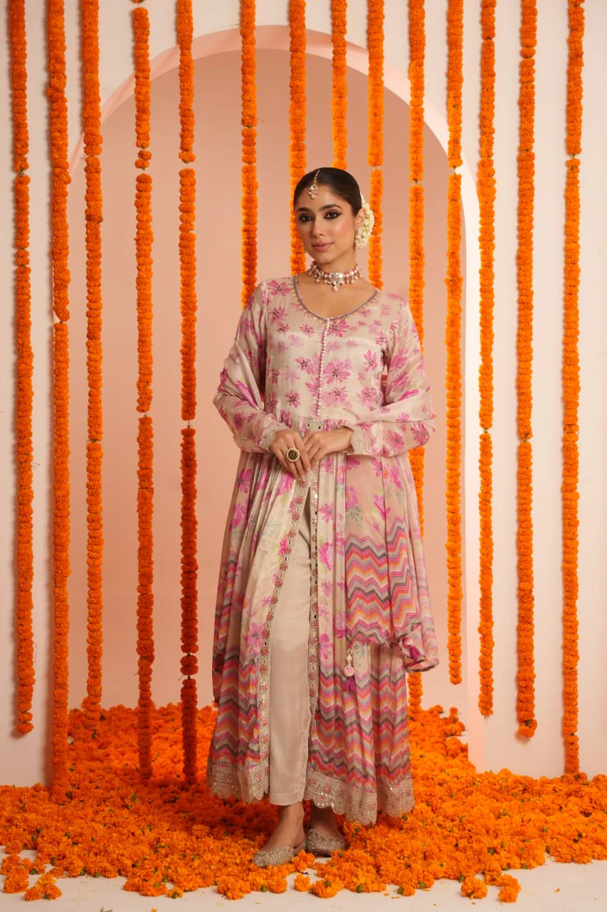 Premium Chinon Embroidered Dupatta Set - Image 17