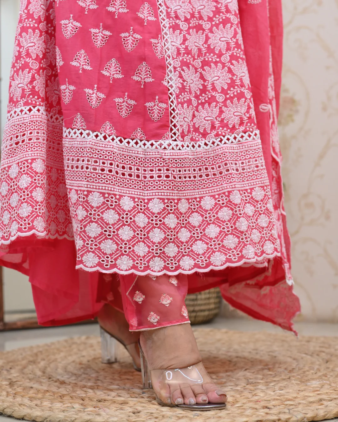 Premium Cotton Thread Embroidered Anarkali Suit - Image 13