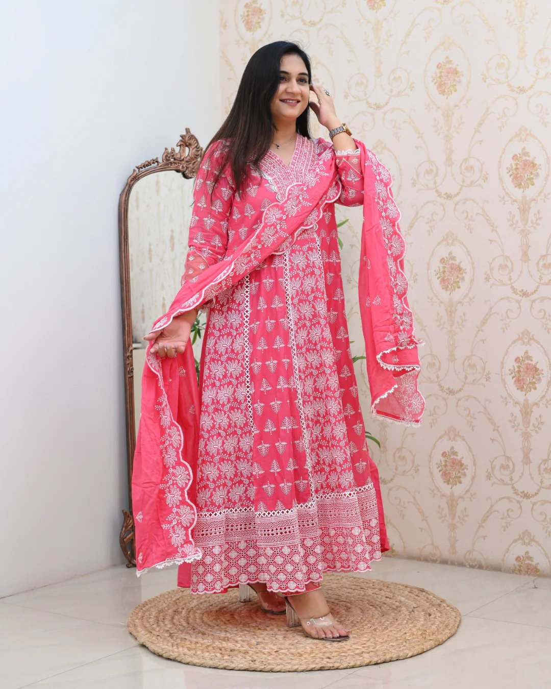 Premium Cotton Thread Embroidered Anarkali Suit - Image 5