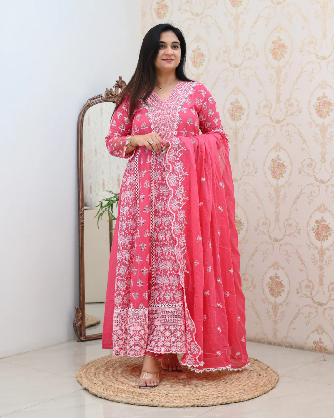 Premium Cotton Thread Embroidered Anarkali Suit - Image 7