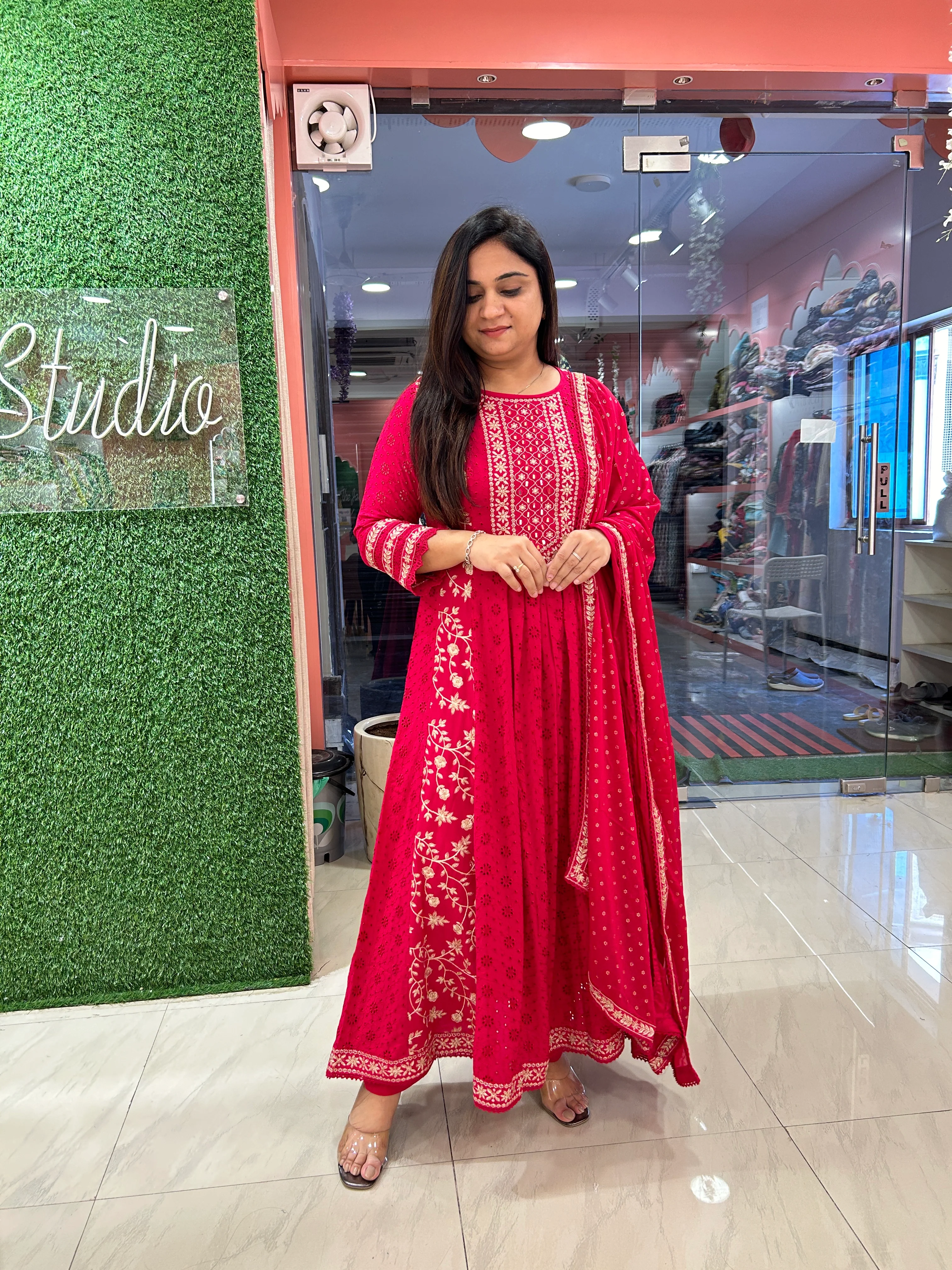 Premium Rayon Embroidered Anarkali Set - Image 11