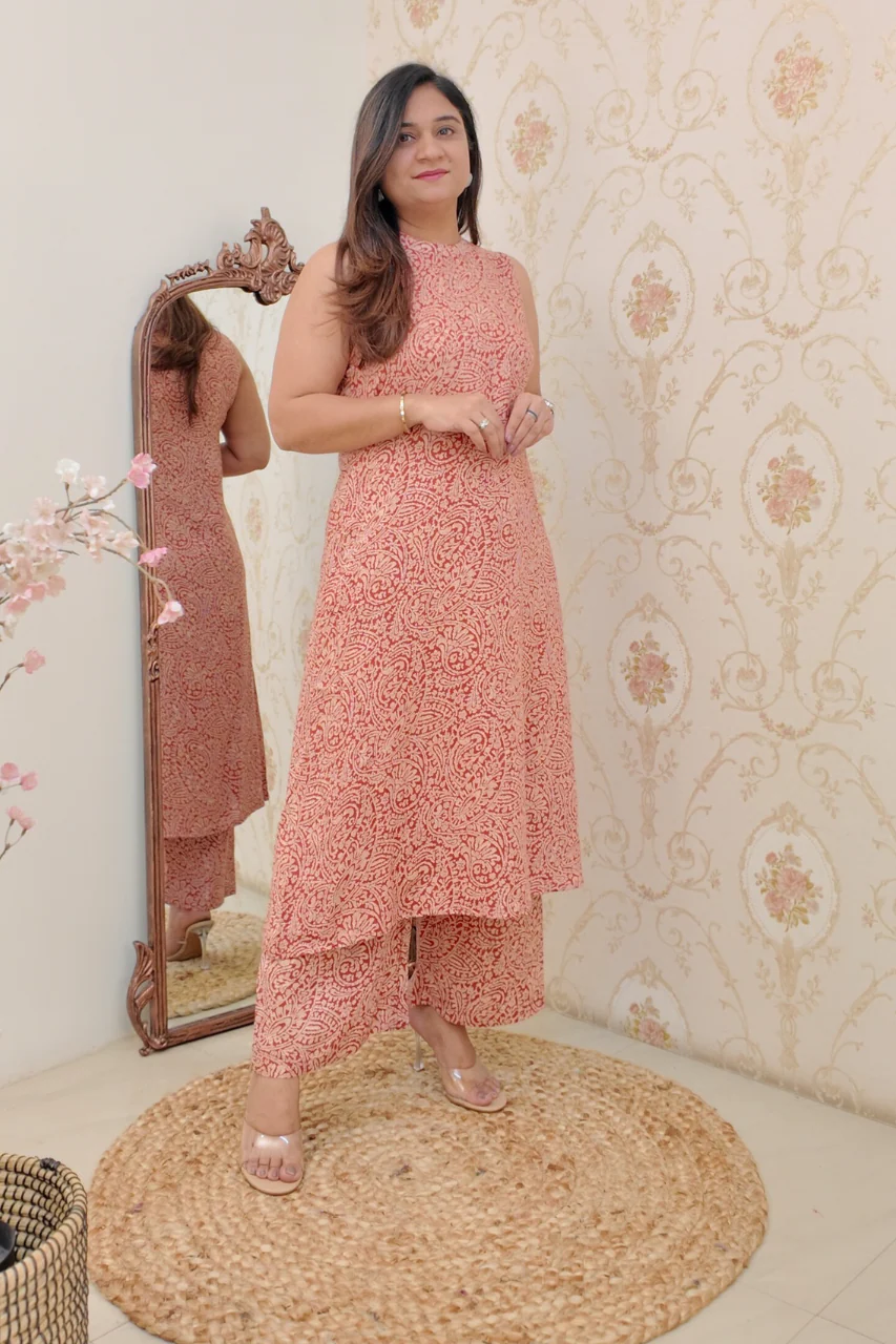 Rayon Printed Casual A-line Coord Set - Image 4