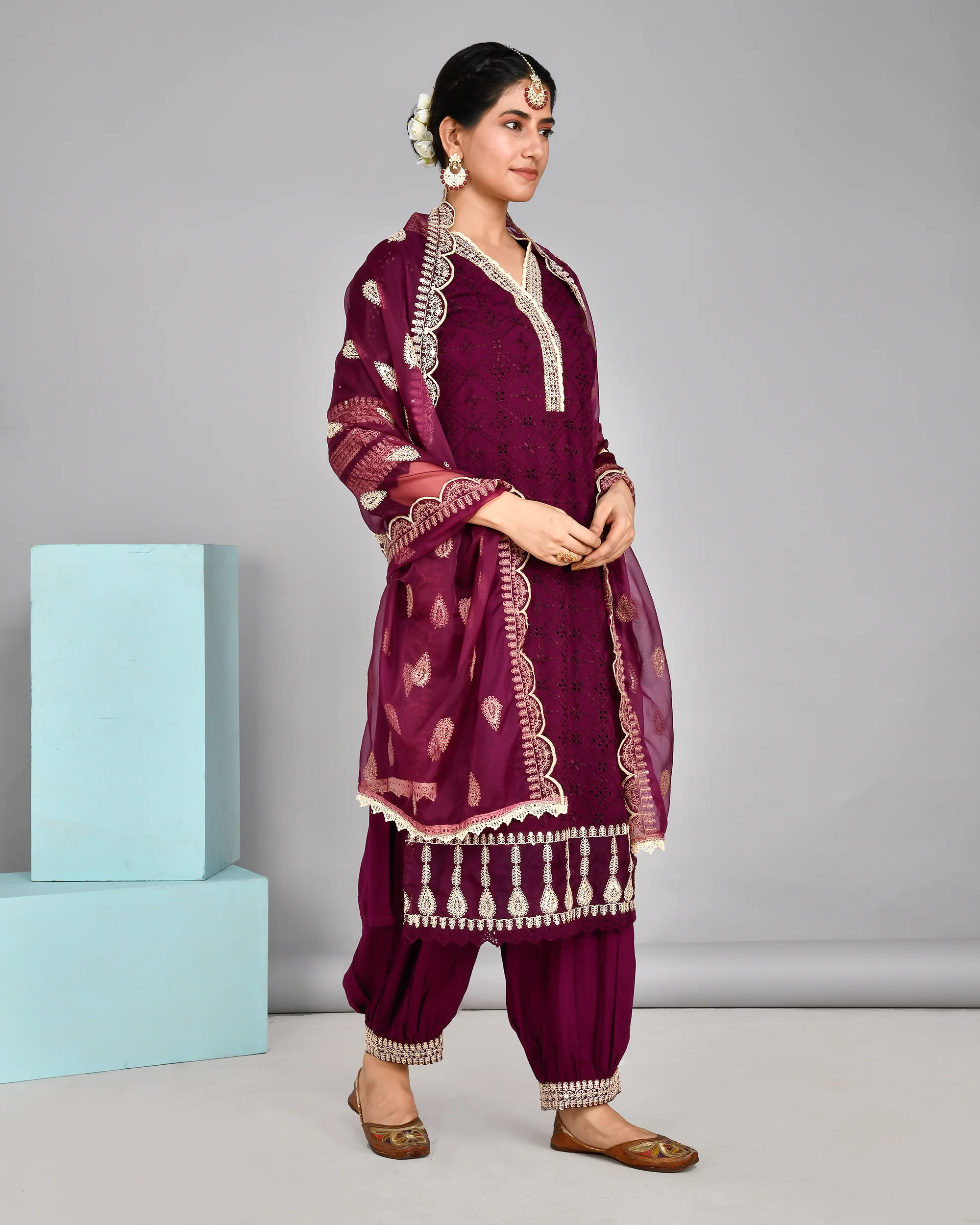Rayon Sciffili Embroidered Afgani Set - Image 11