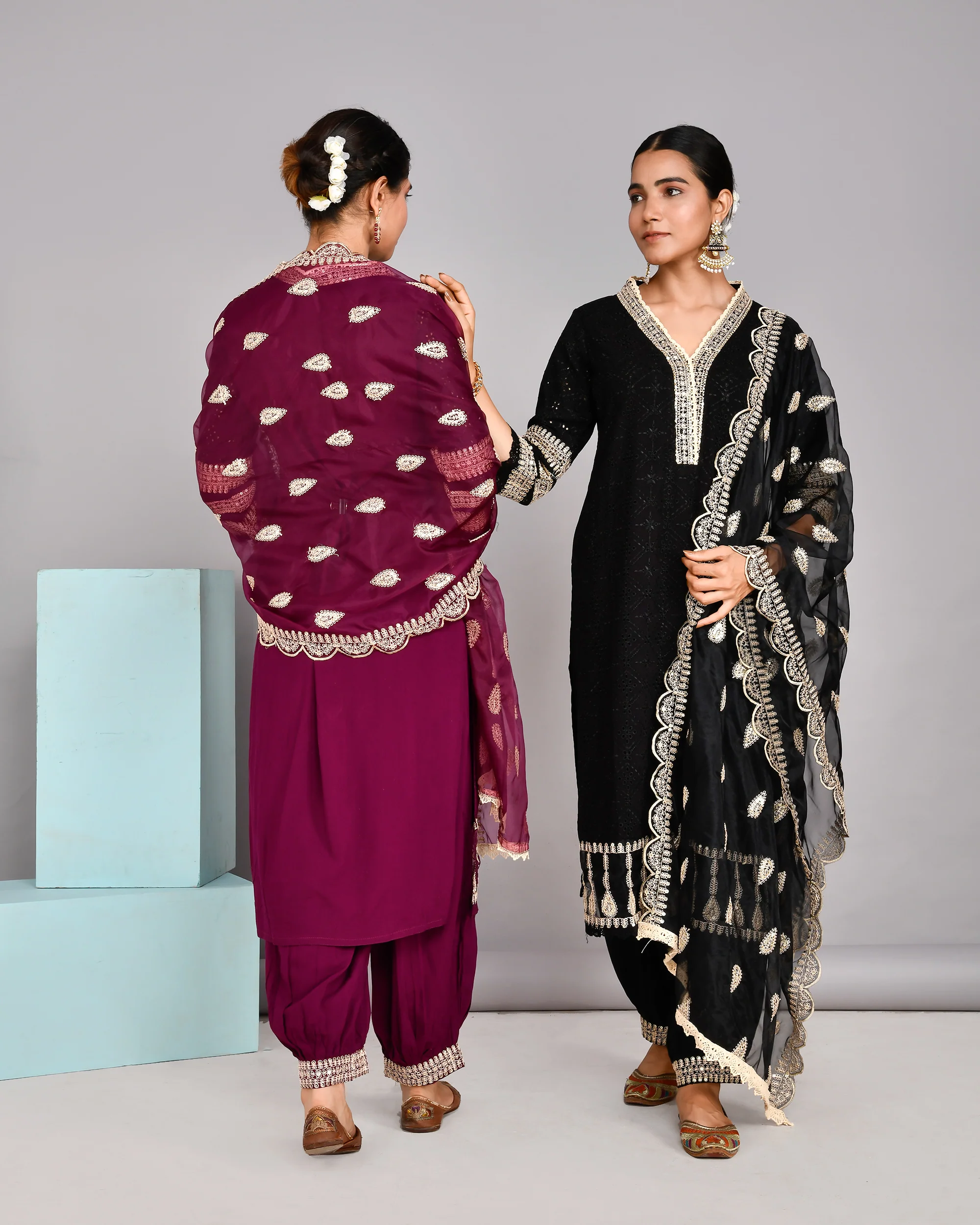 Rayon Sciffili Embroidered Afgani Set - Image 3