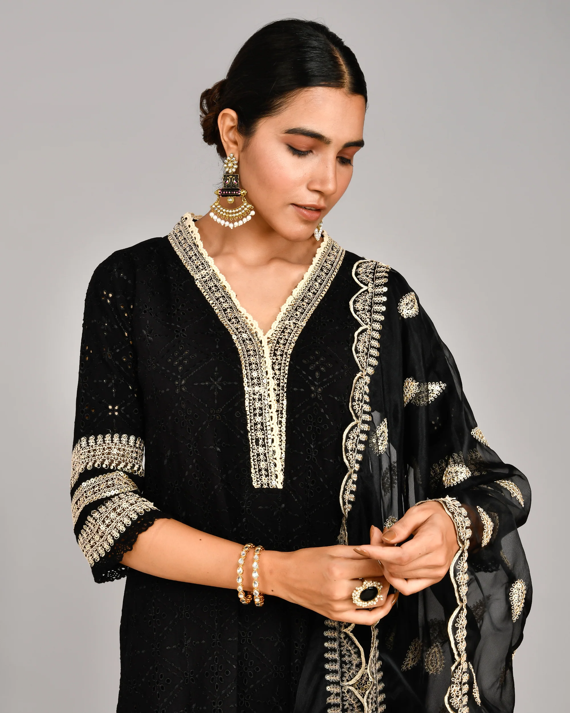 Rayon Sciffili Embroidered Afgani Set - Image 5