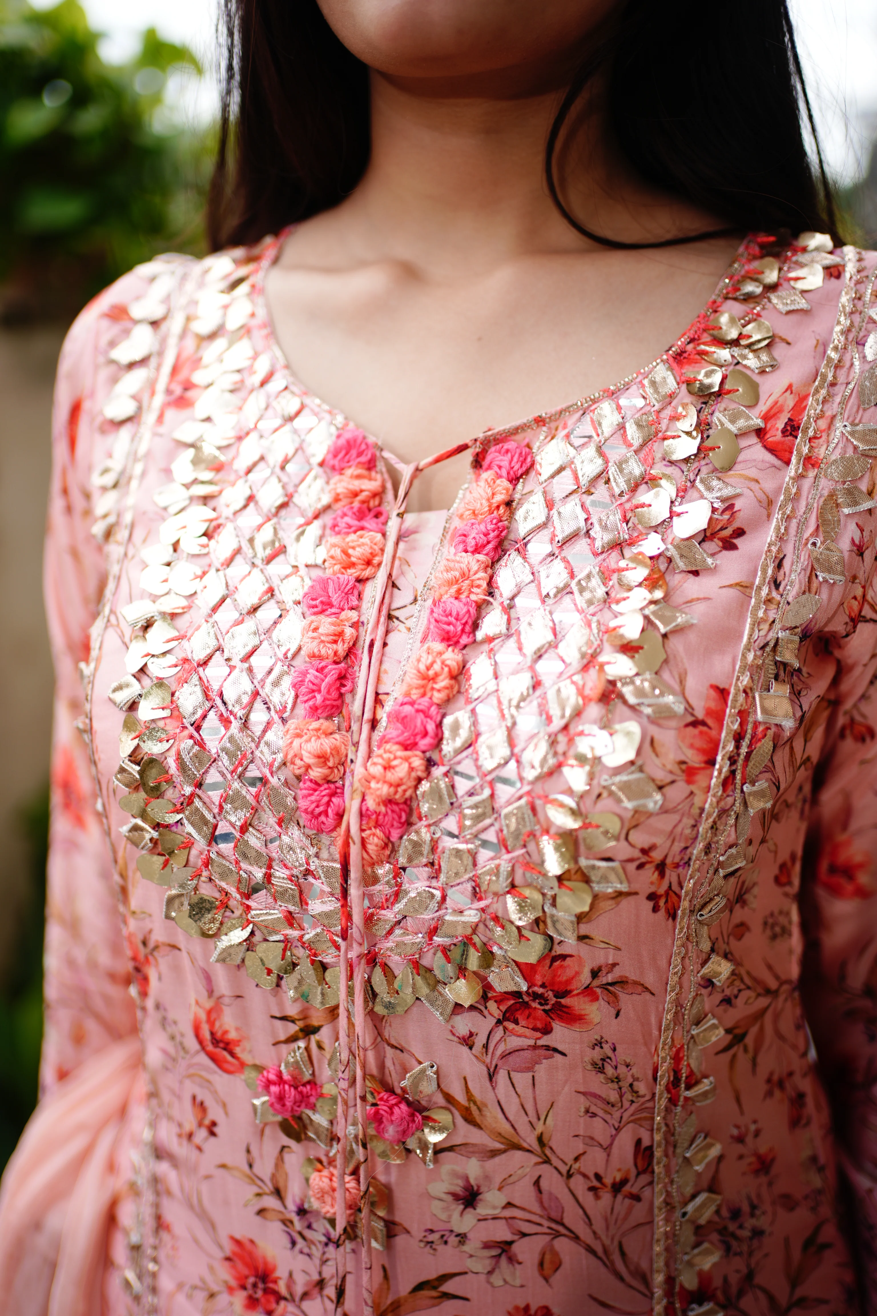Reem Floral Indian One Piece Dupatta Set - Image 12