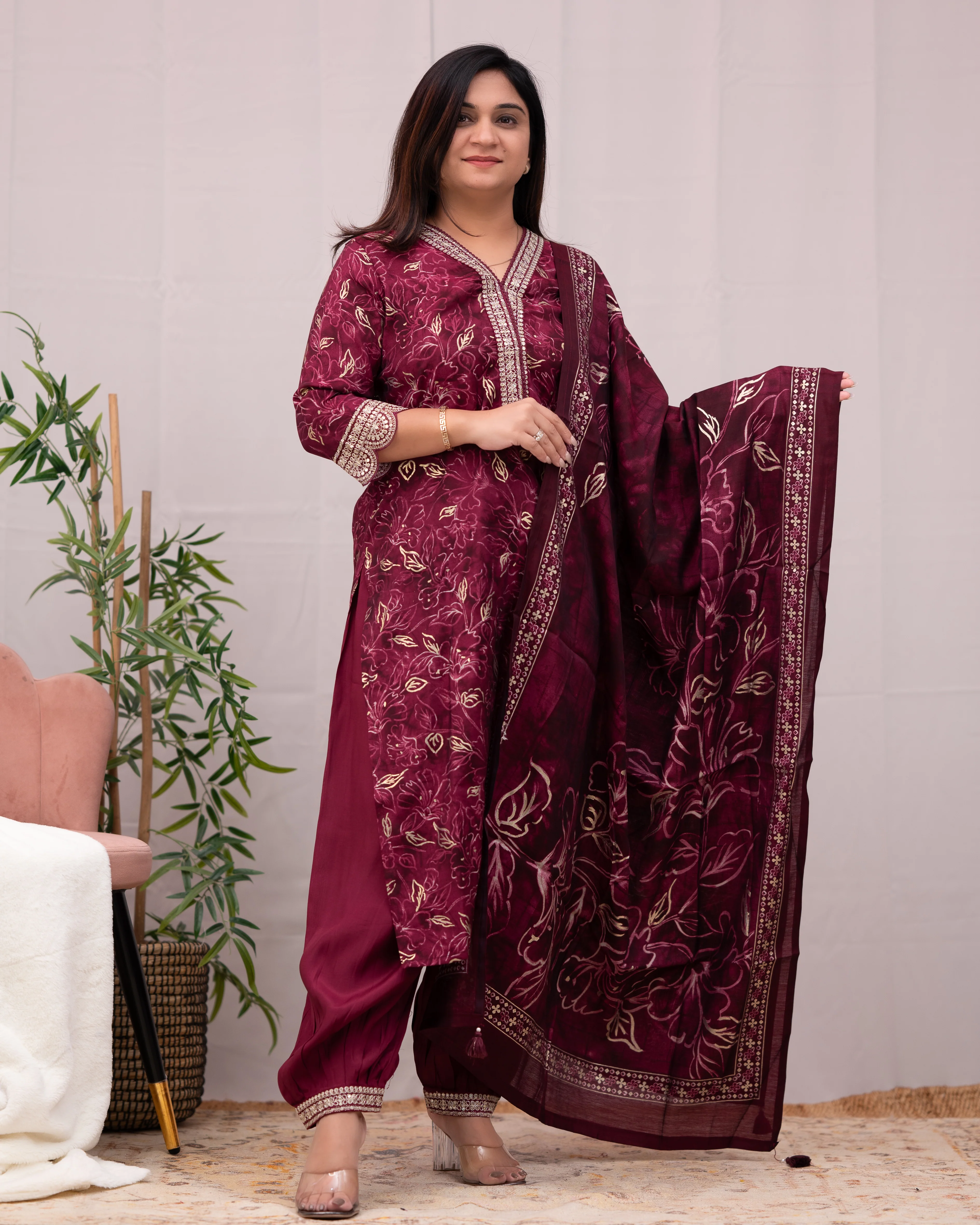 Rihana Muslin Heavy Embroidered Afgani Set - Image 14