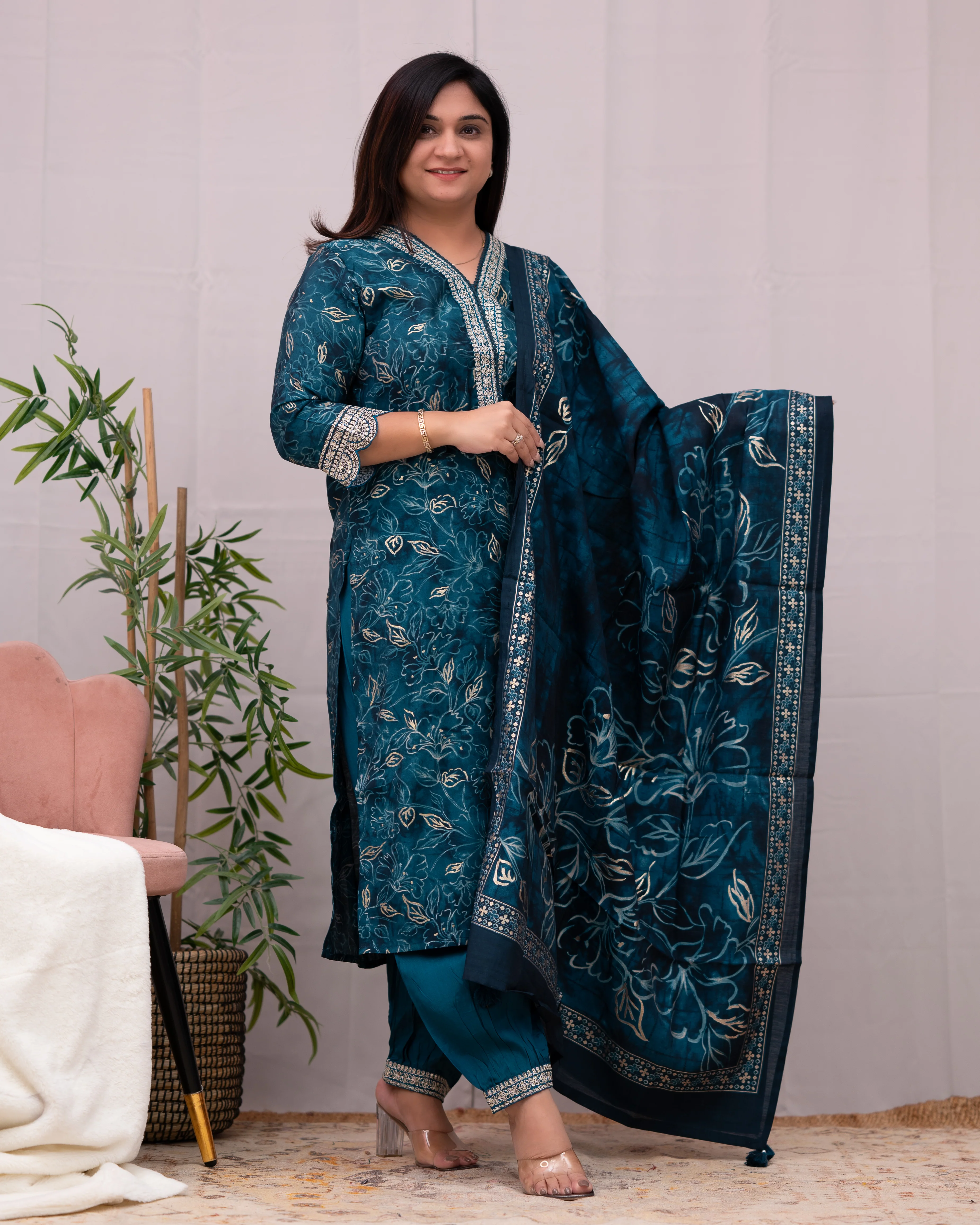 Rihana Muslin Heavy Embroidered Afgani Set - Image 3