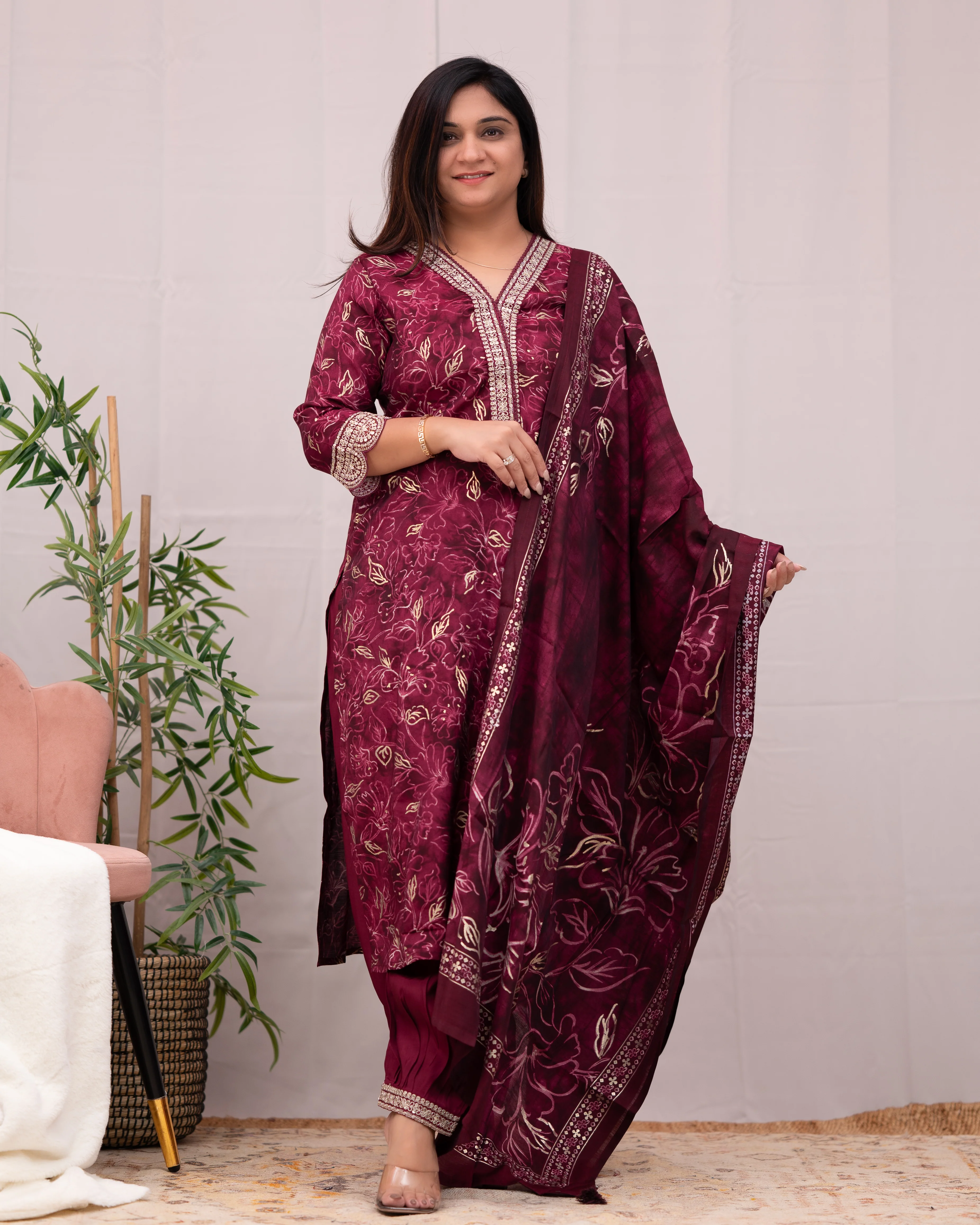 Rihana Muslin Heavy Embroidered Afgani Set - Image 4