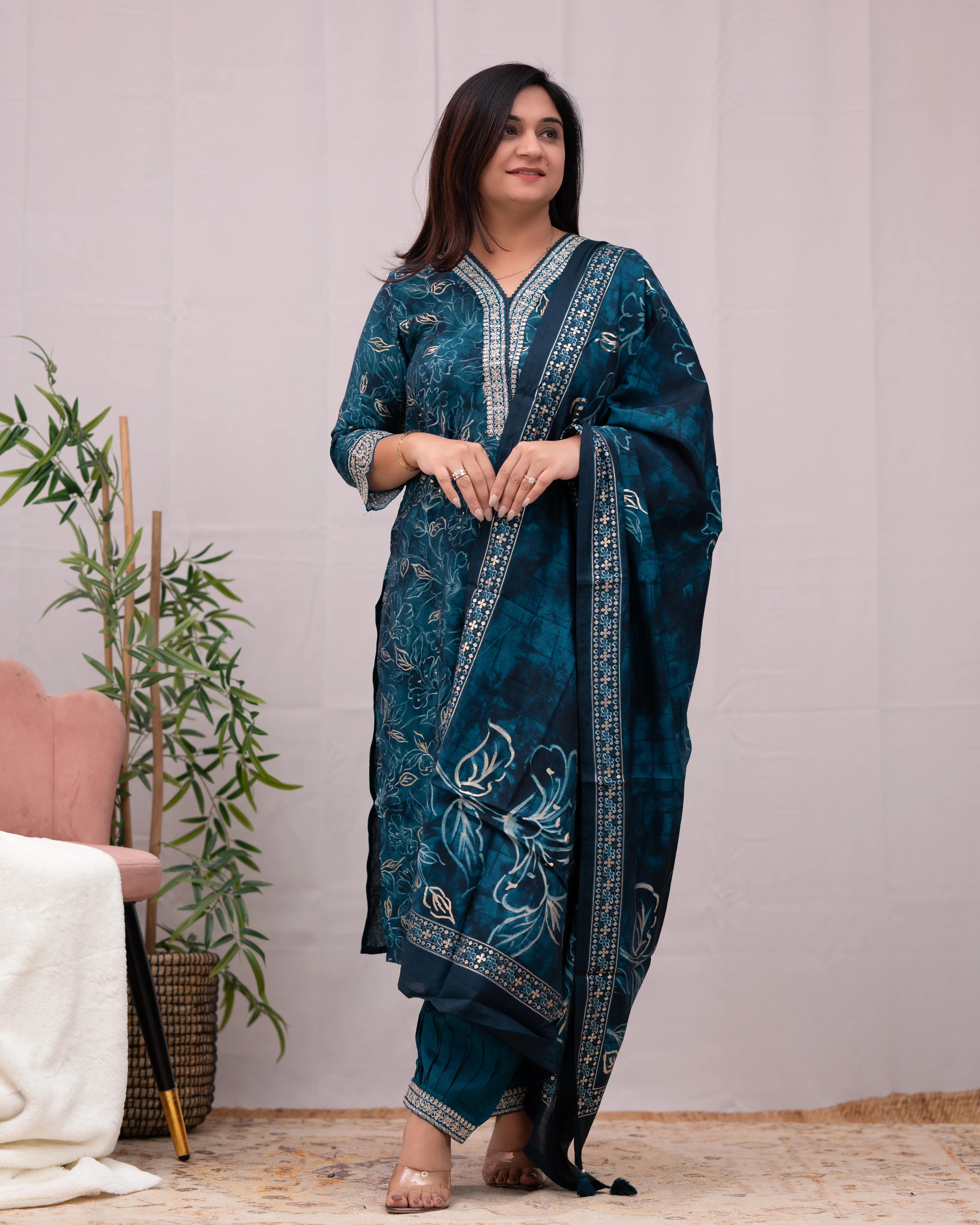 Rihana Muslin Heavy Embroidered Afgani Set - Image 5