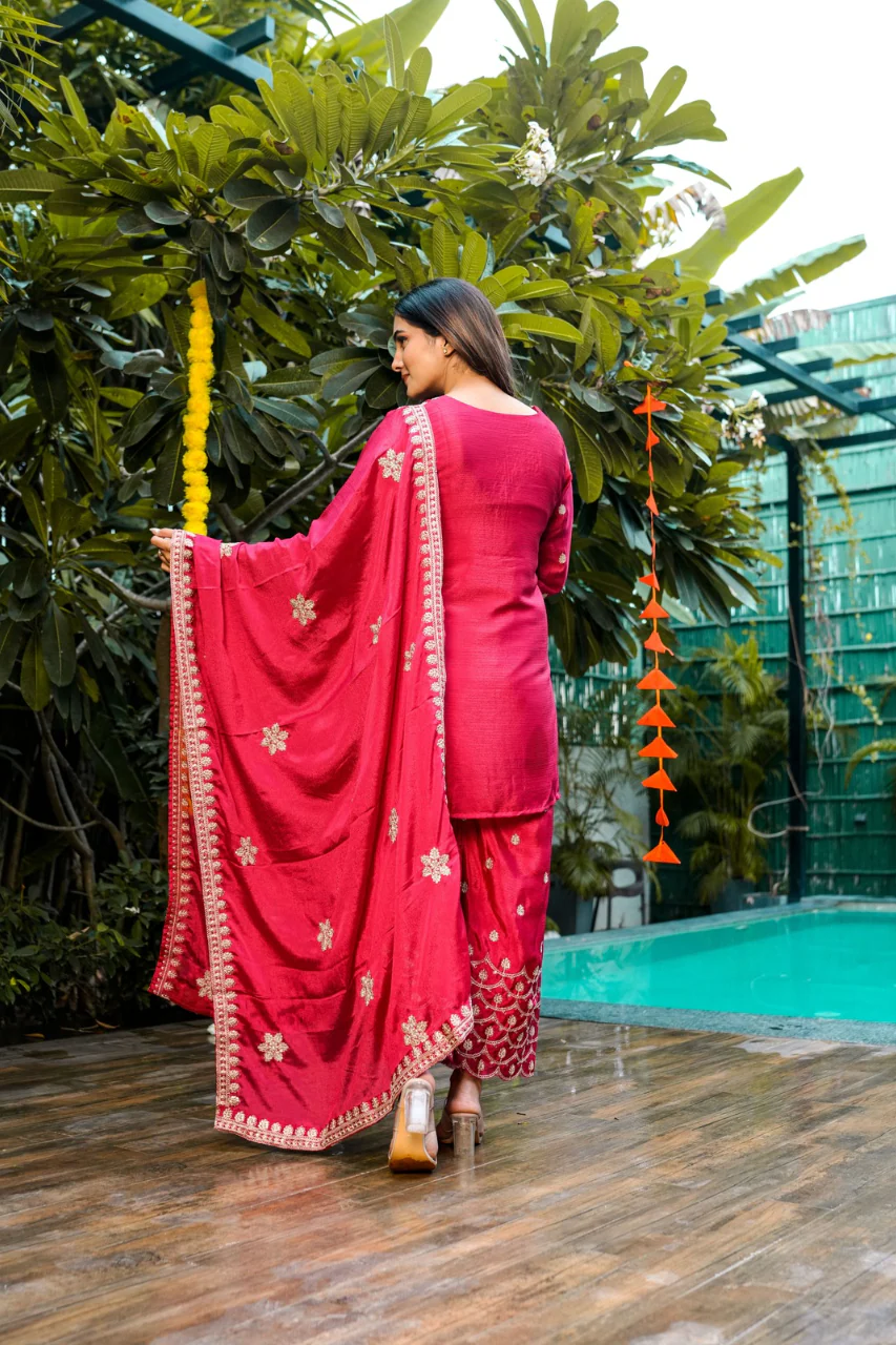 Roobi Chinnon Embroidered Plazo Set - Image 4