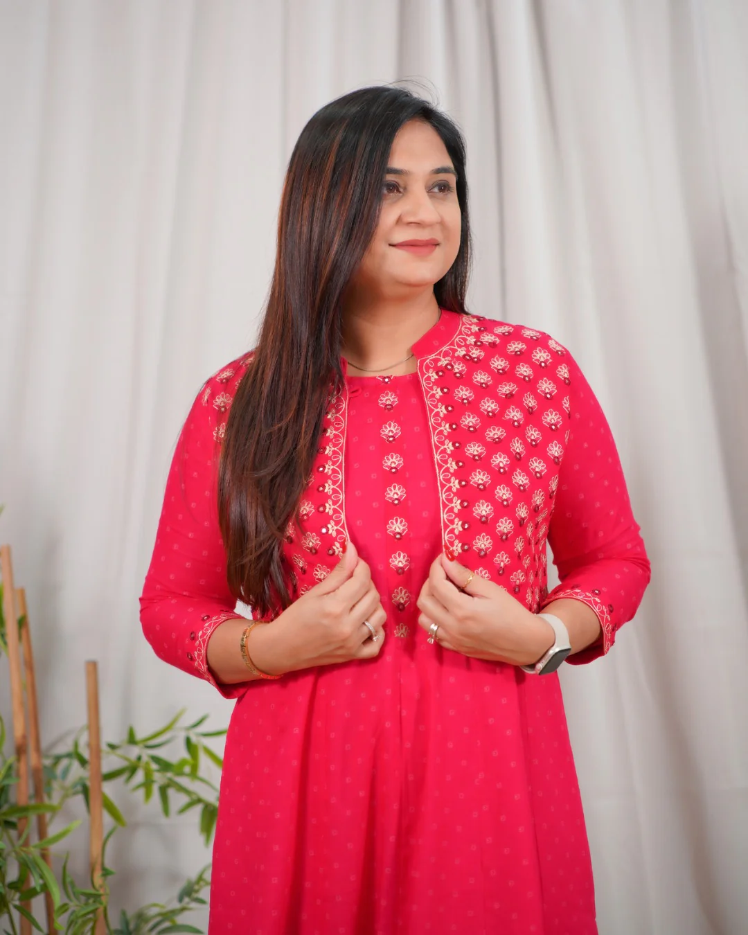 Ruhani Embroidered Anarkali Pant Set with Jacket - Image 8