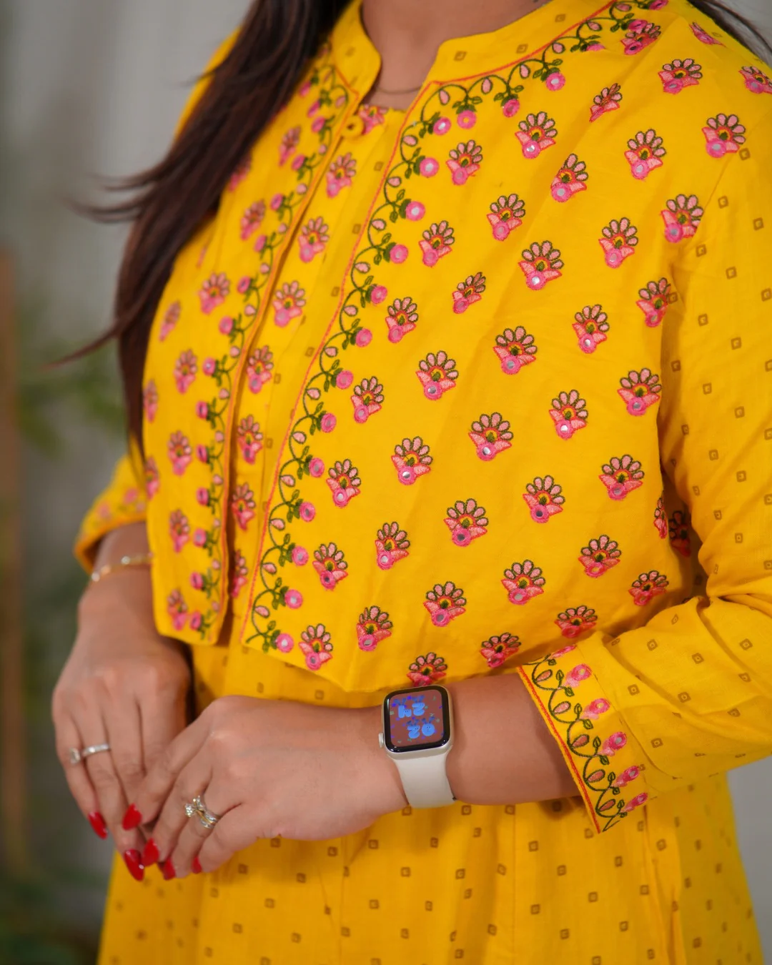 Ruhani Embroidered Anarkali Pant Set with Jacket - Image 9