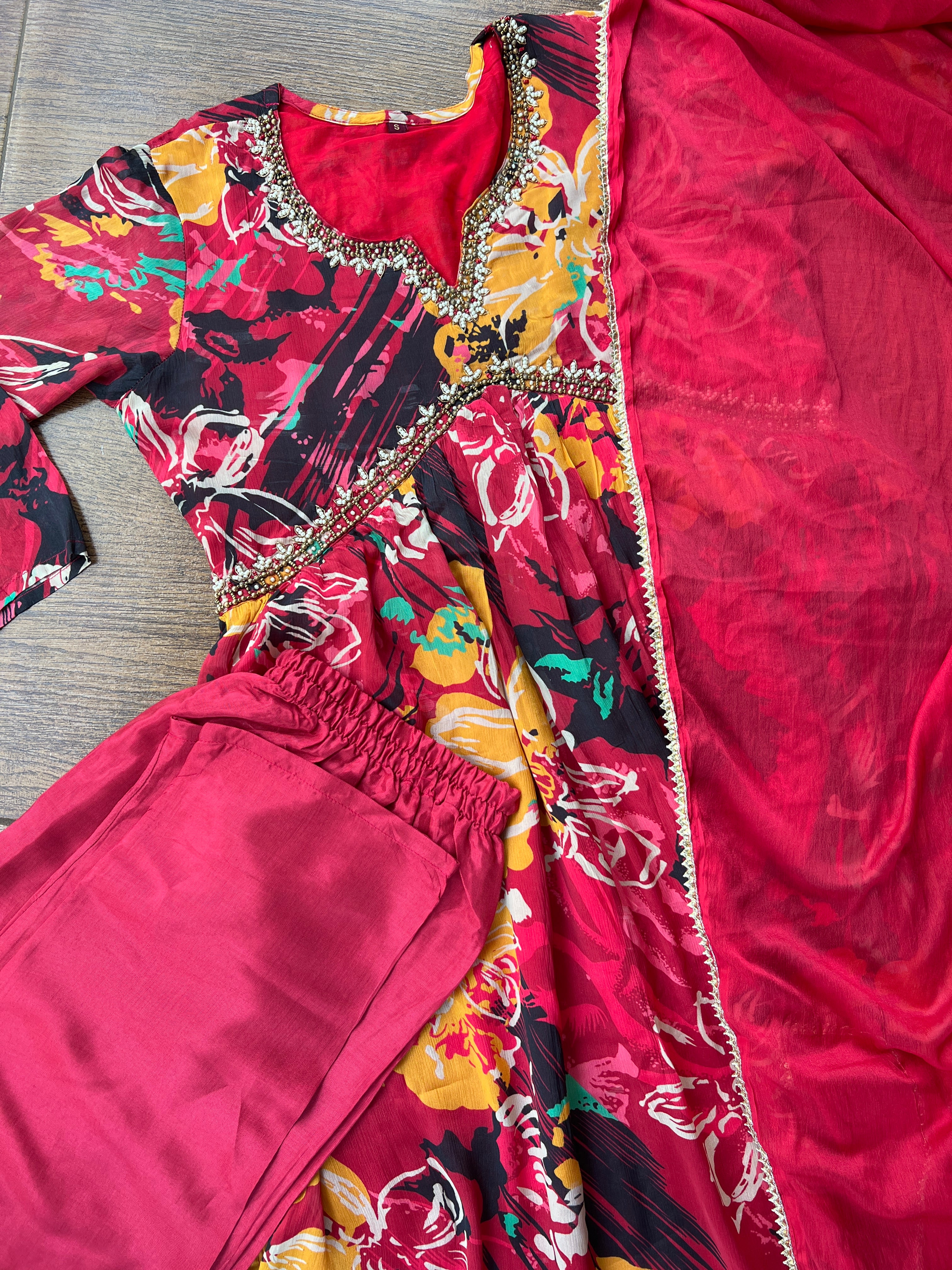 Ruhi Alia Neck Suit Set with Dupatta - Image 4