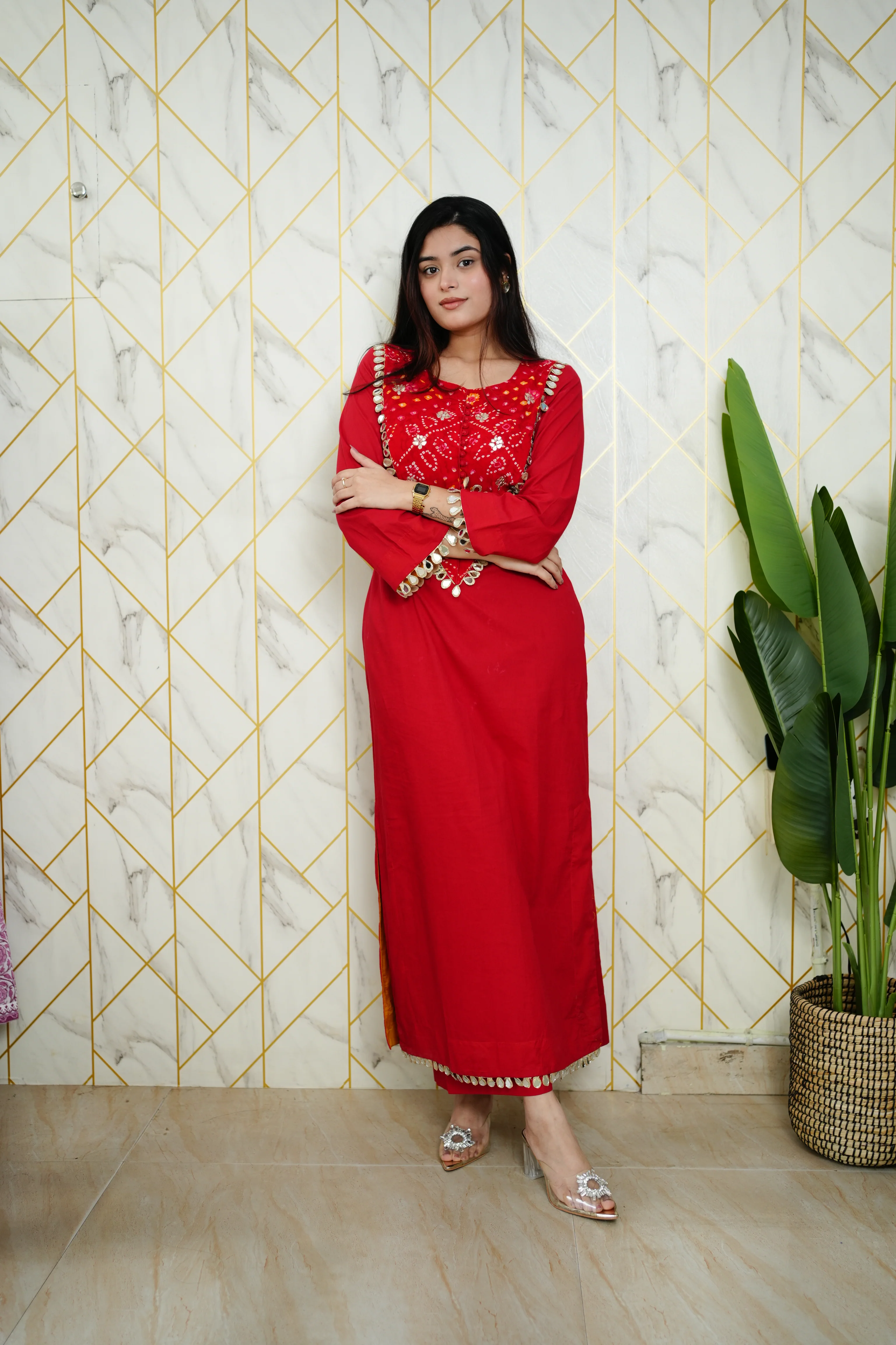 Saafi Cotton Mirror Deatailed Pant Set - Image 13