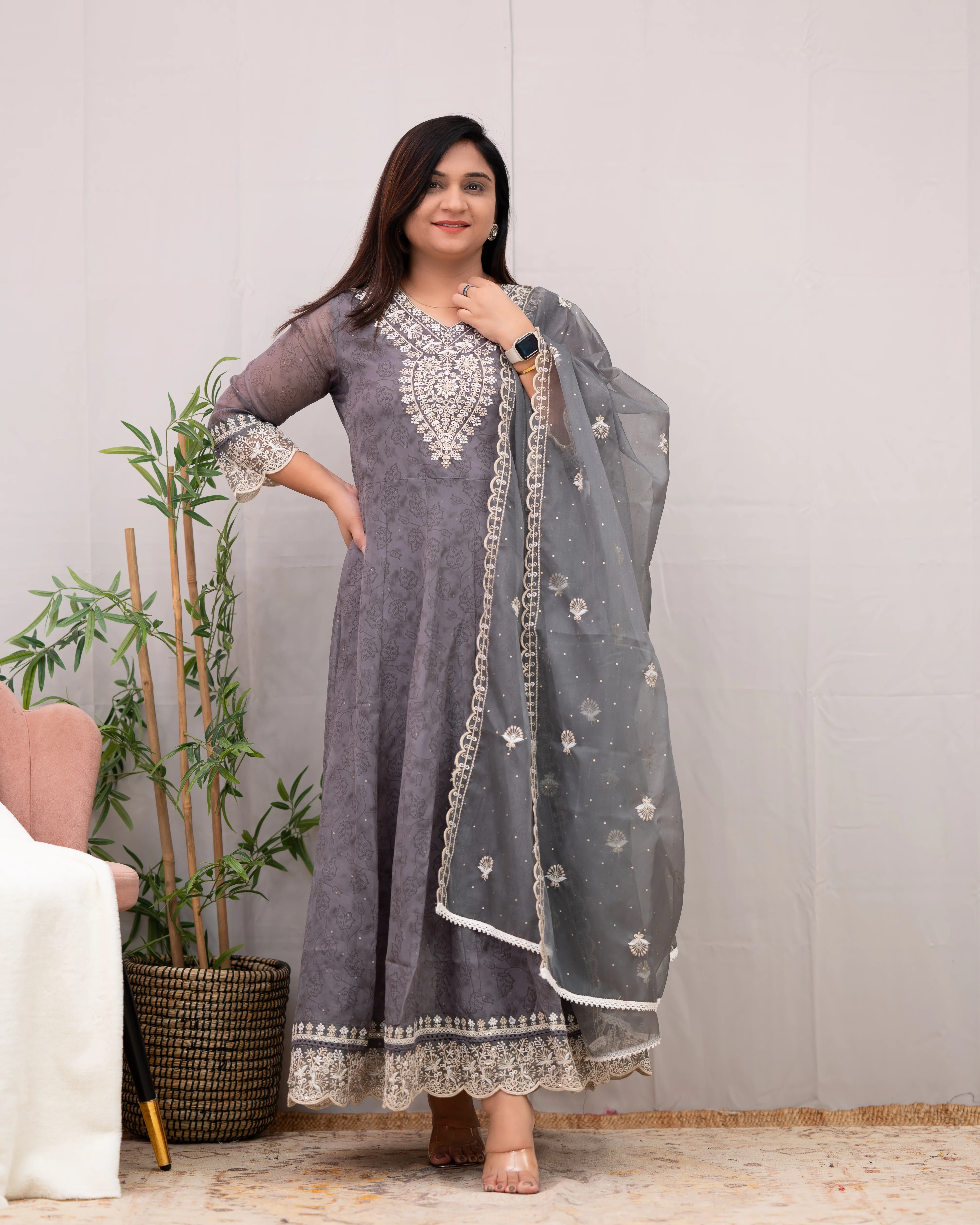 Sahaj Premium Organza embroidered Pant Set - Image 4