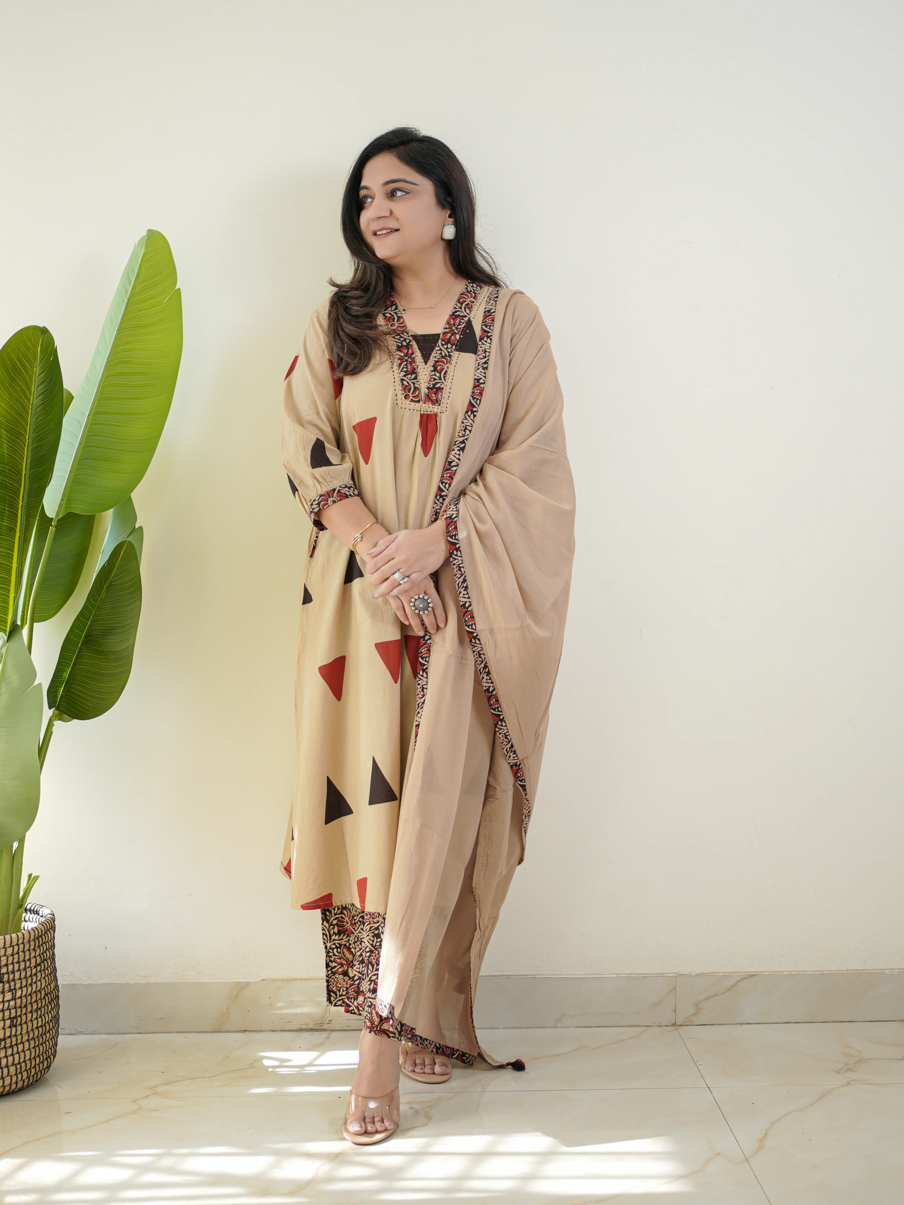 Saloni Kalamkari Cotton A-line Dupatta Set - Image 10