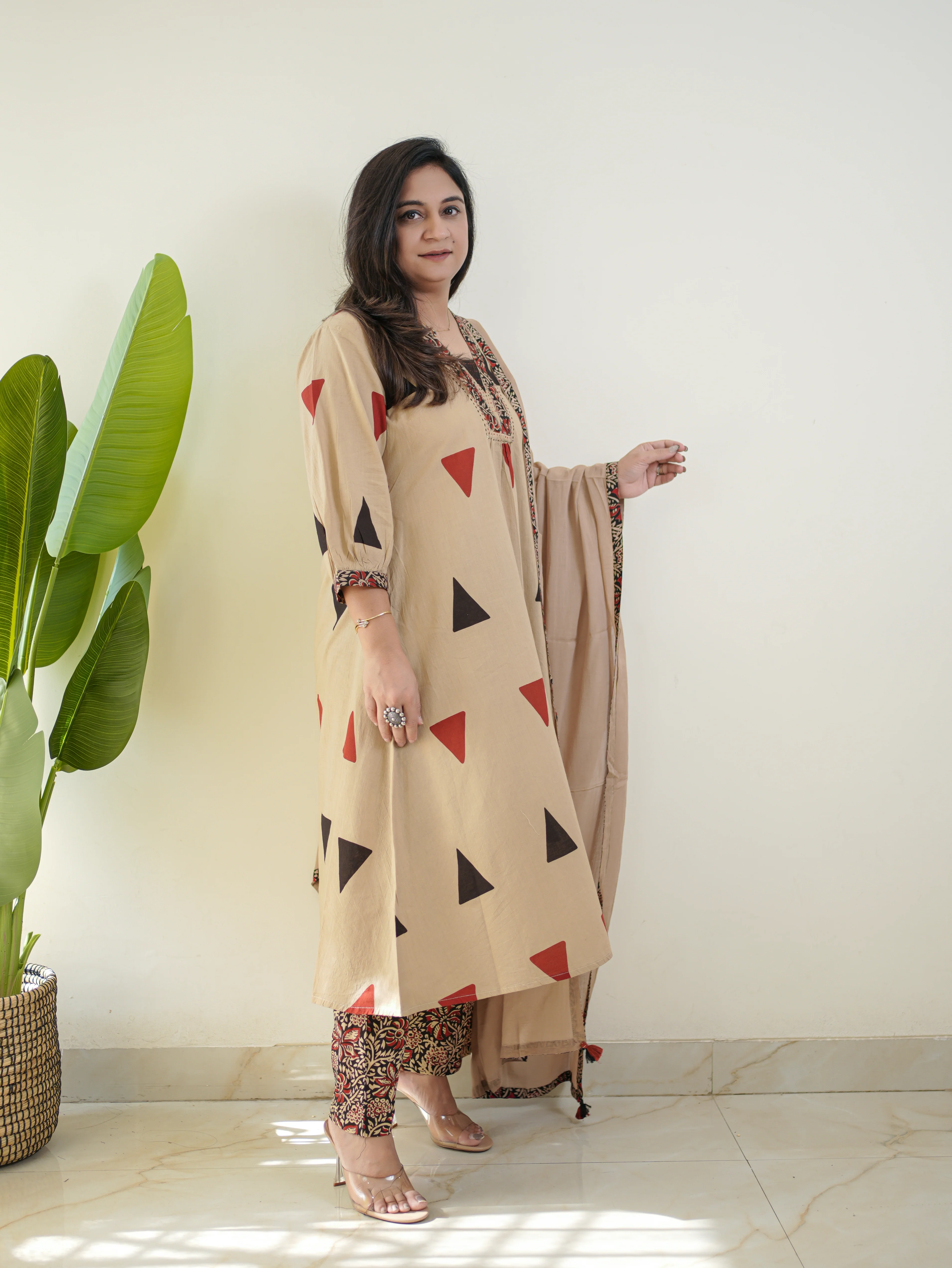 Saloni Kalamkari Cotton A-line Dupatta Set - Image 11