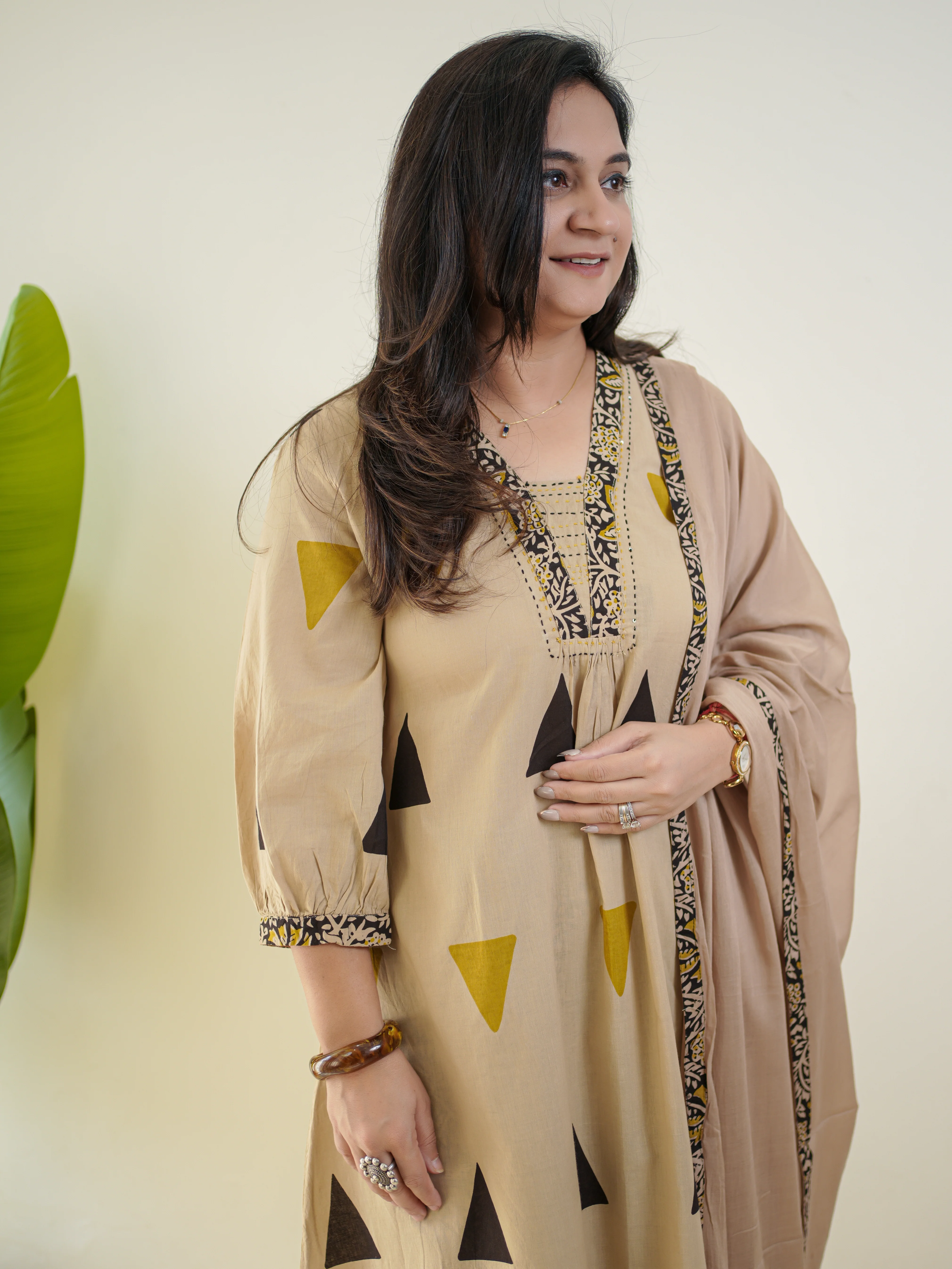 Saloni Kalamkari Cotton A-line Dupatta Set - Image 16