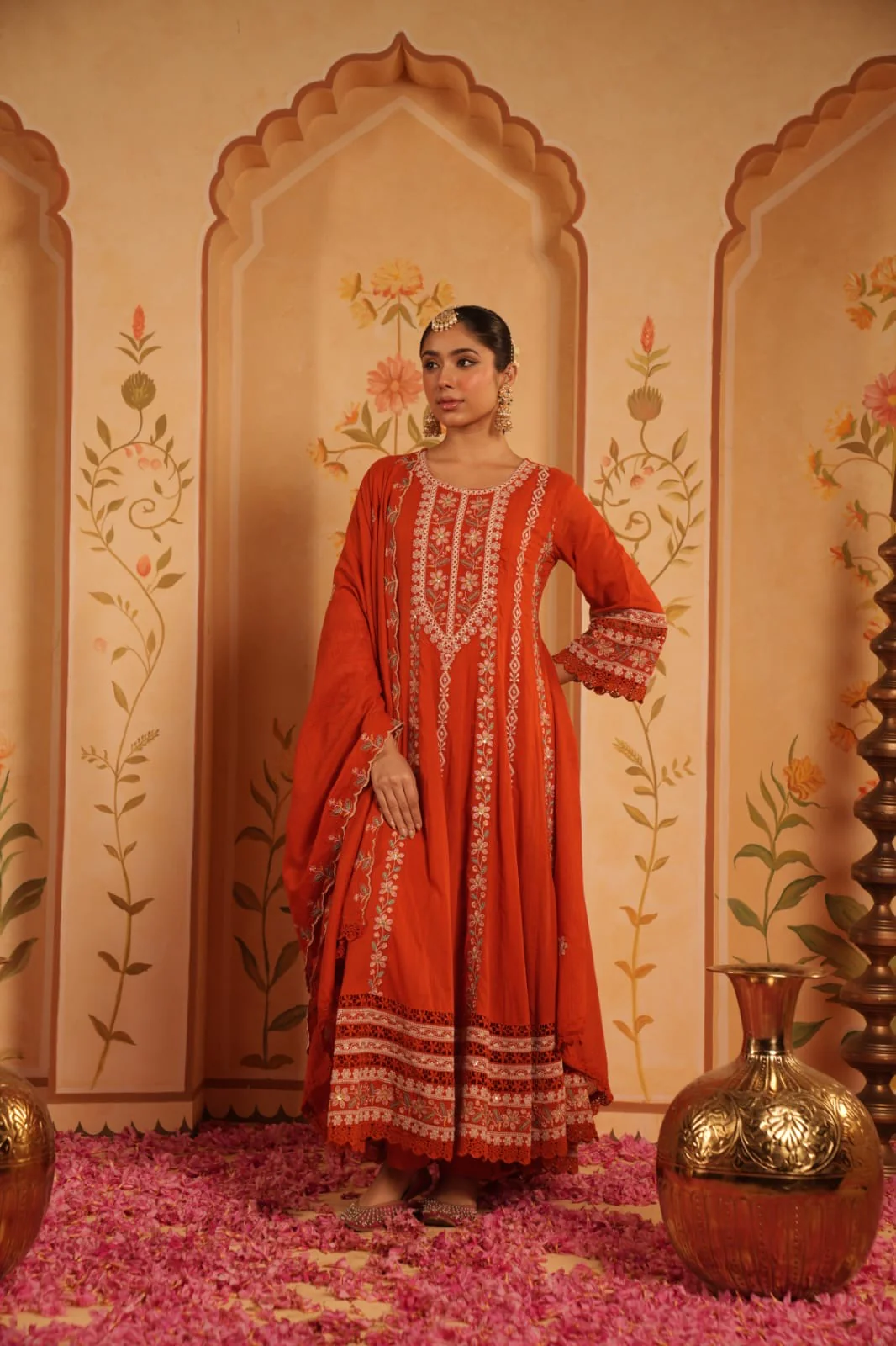 Siara Mul Cotton Embroidered Anarkali Set - Image 5