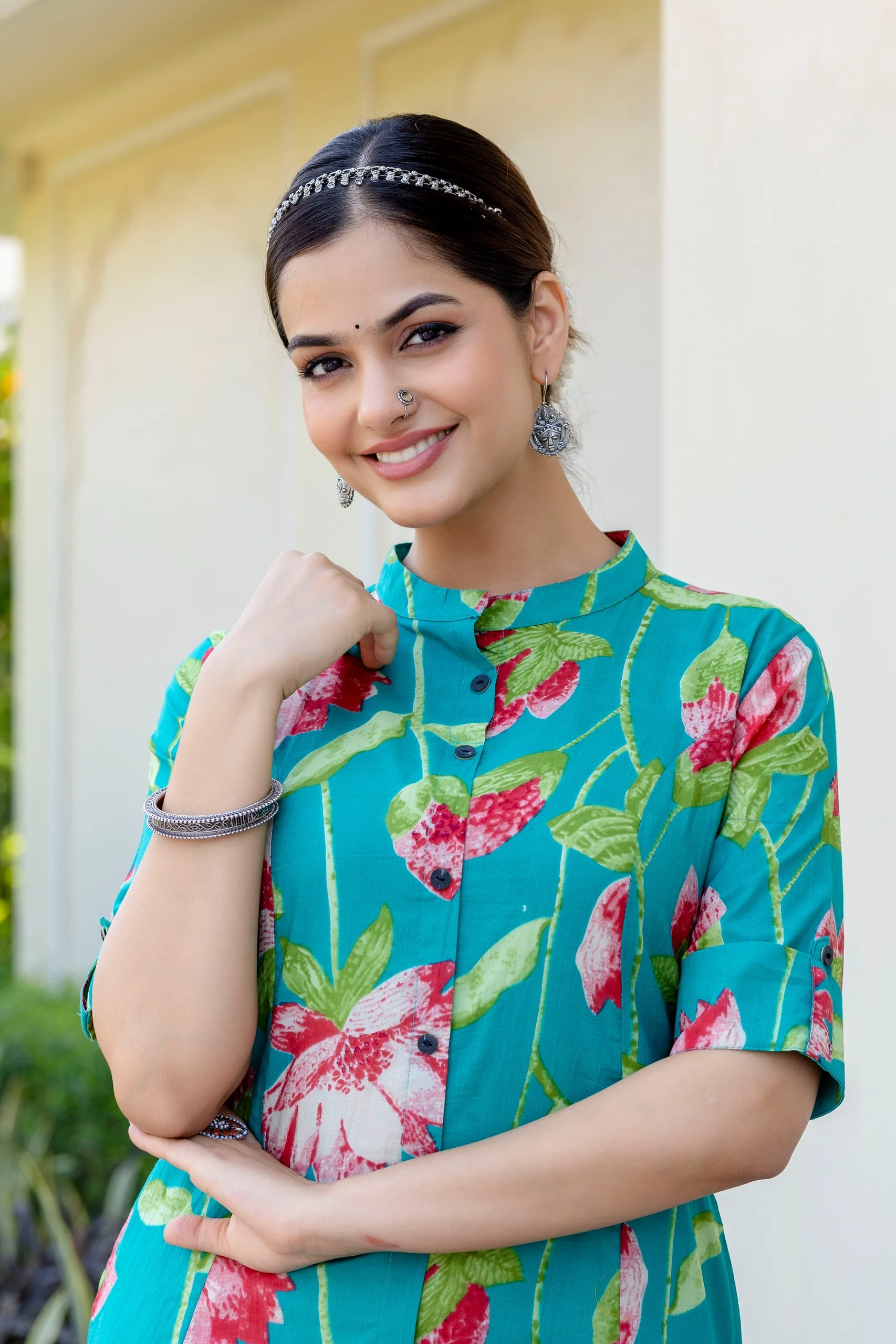 Srujana Floral Summerish A-line Coord Set - Image 7