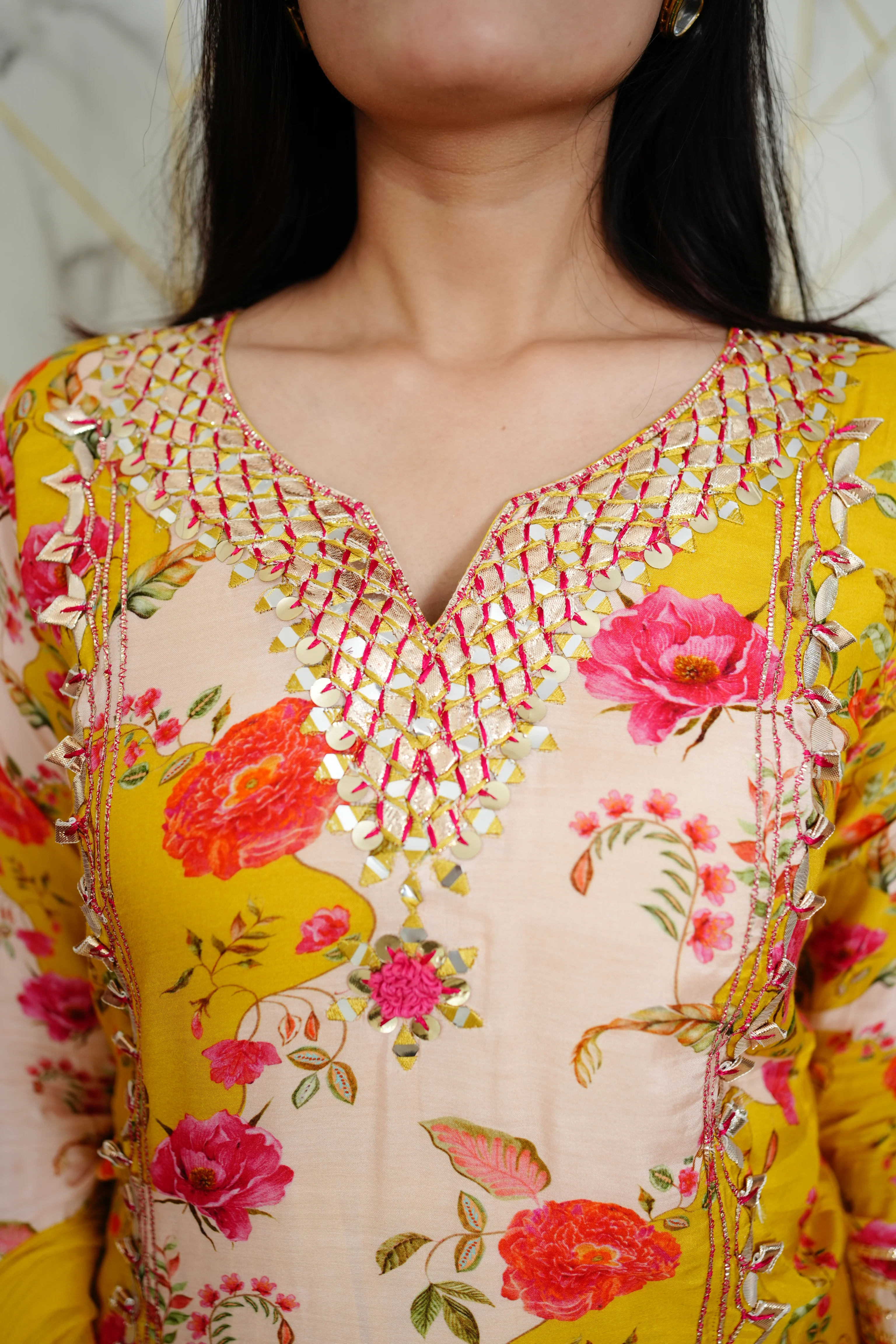 Tahira Floral Indian One Piece Dupatta Set - Image 10