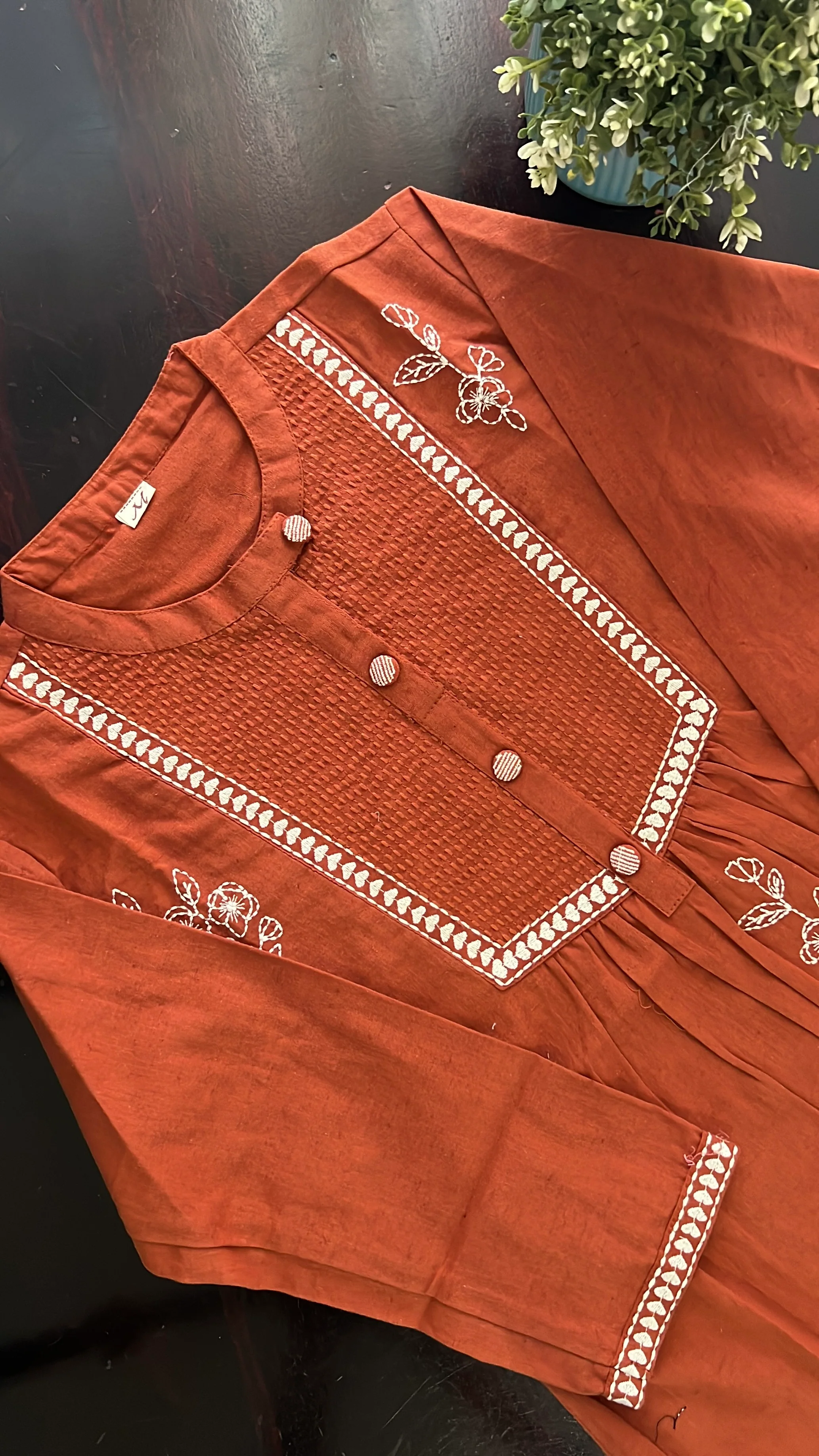 Tarini A-line cotton Embroidered Short Top - Image 25