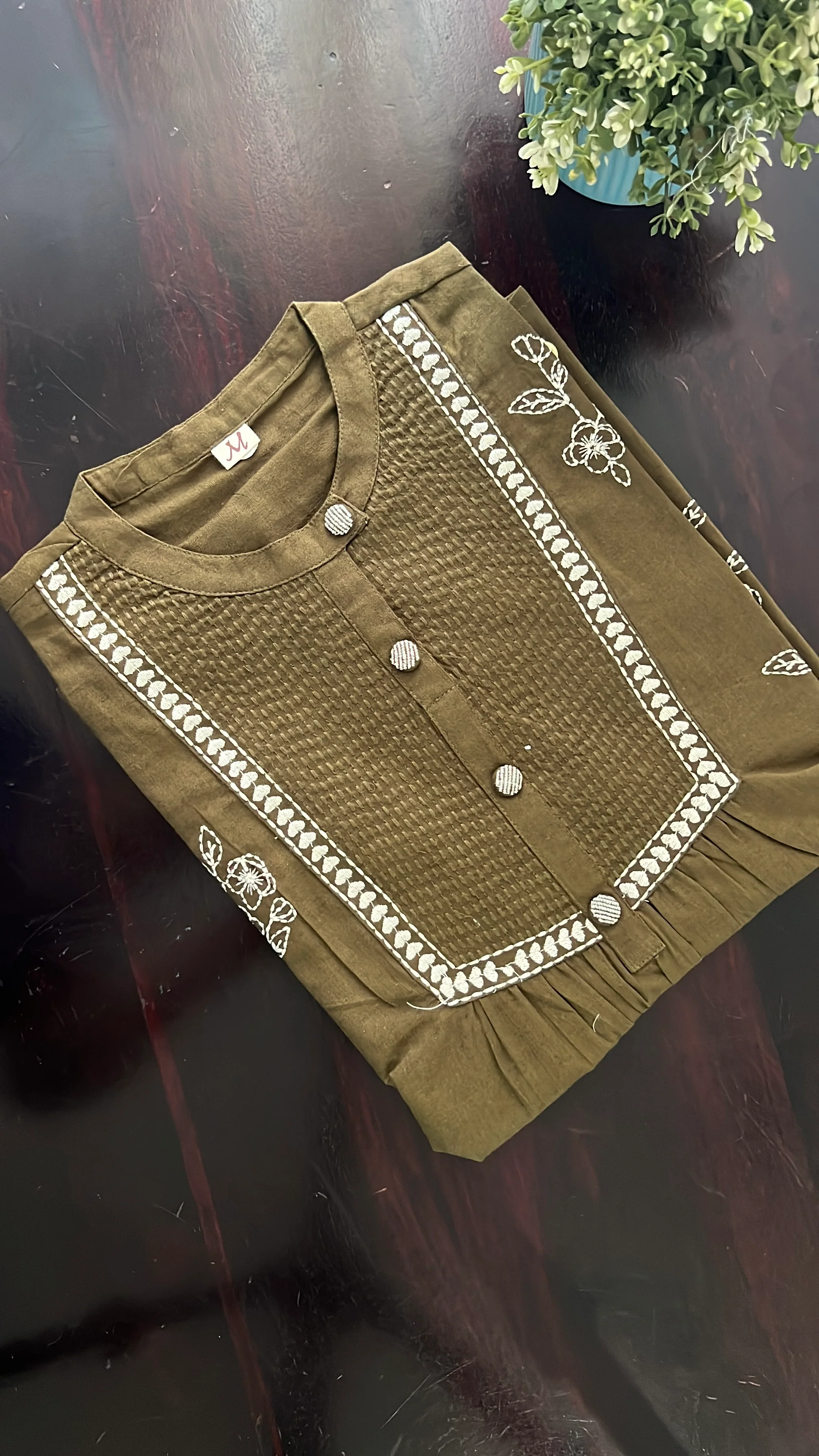 Tarini A-line cotton Embroidered Short Top - Image 3