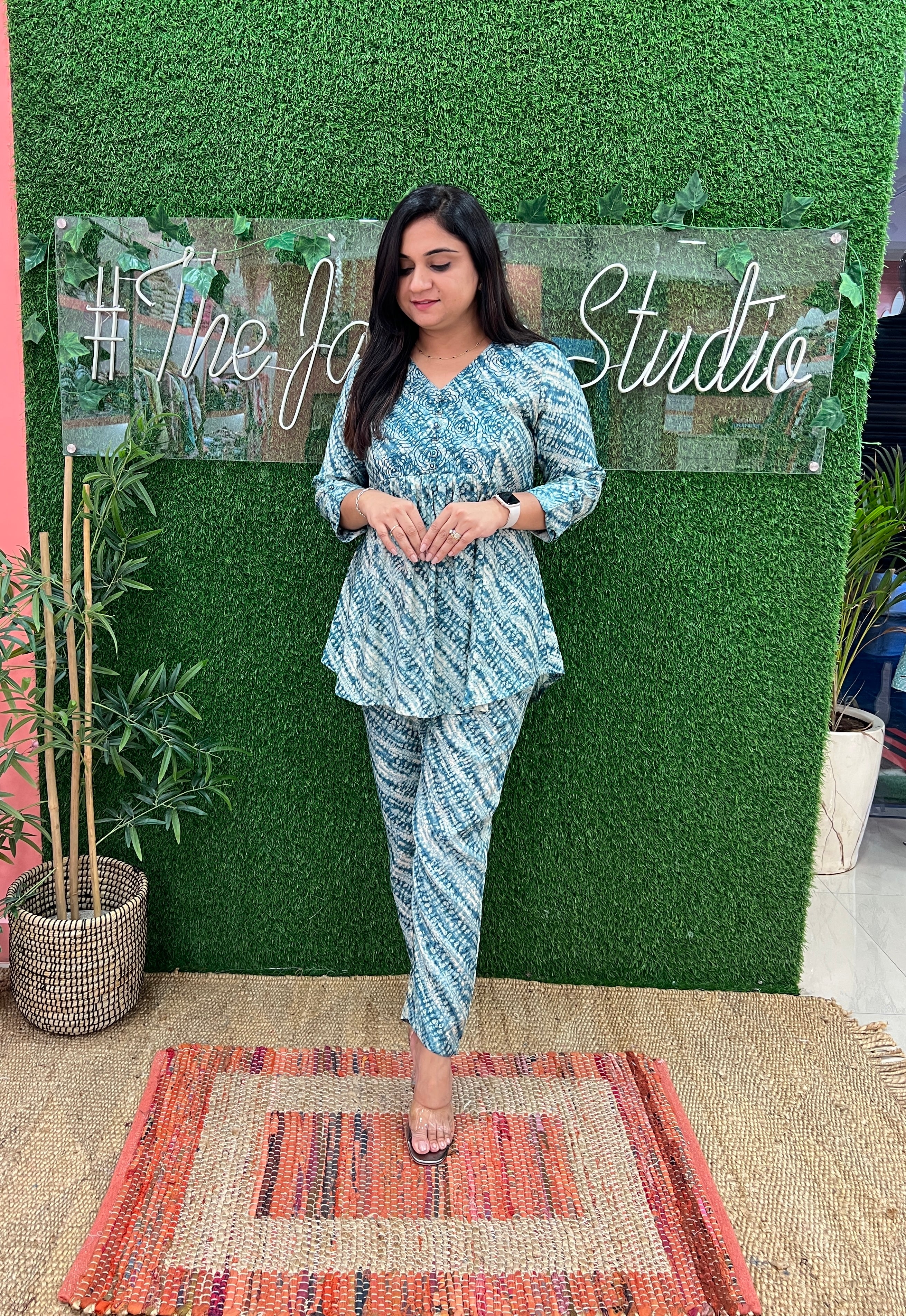 Tie and Dye Muslin Embroidered Coord Set - Image 4