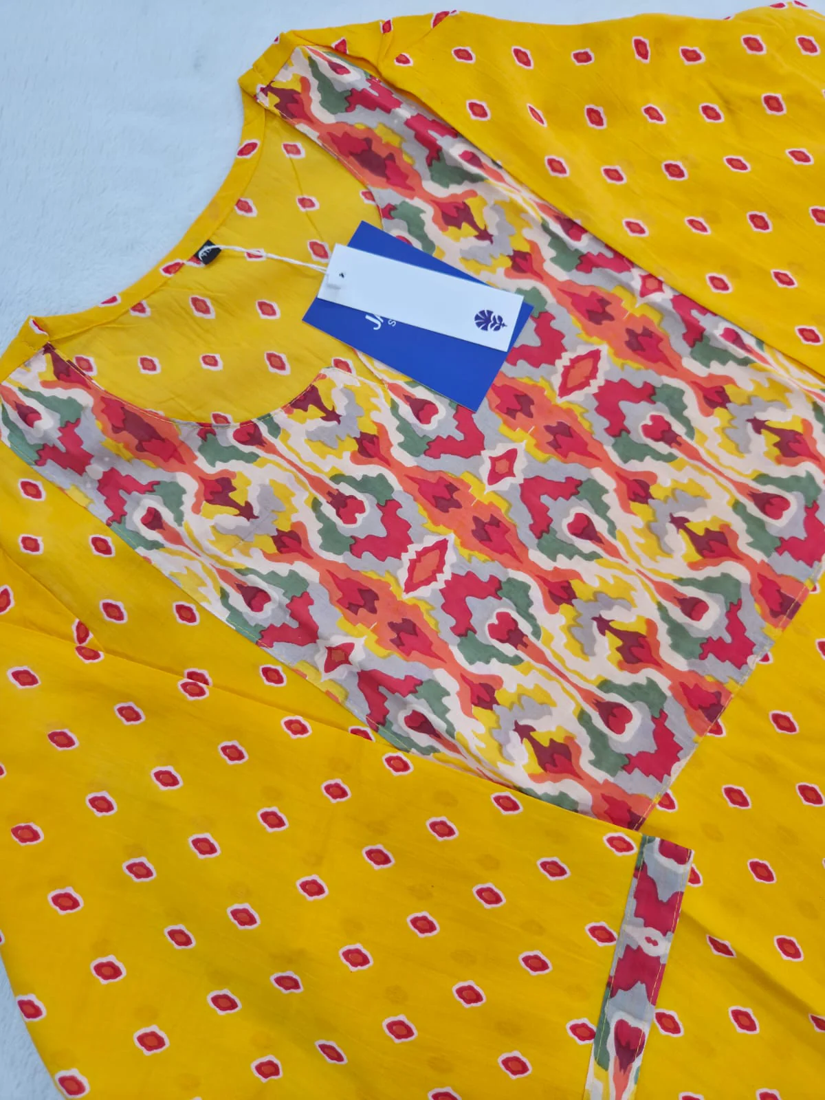Yellow Casual Cotton Straight Kurta - Image 3