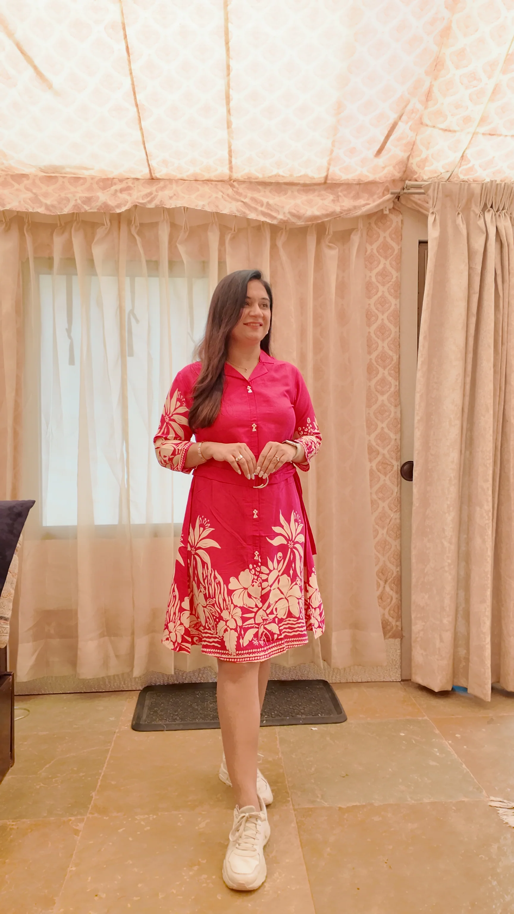 Zenisha Russian Silk Floral Dress - Image 10