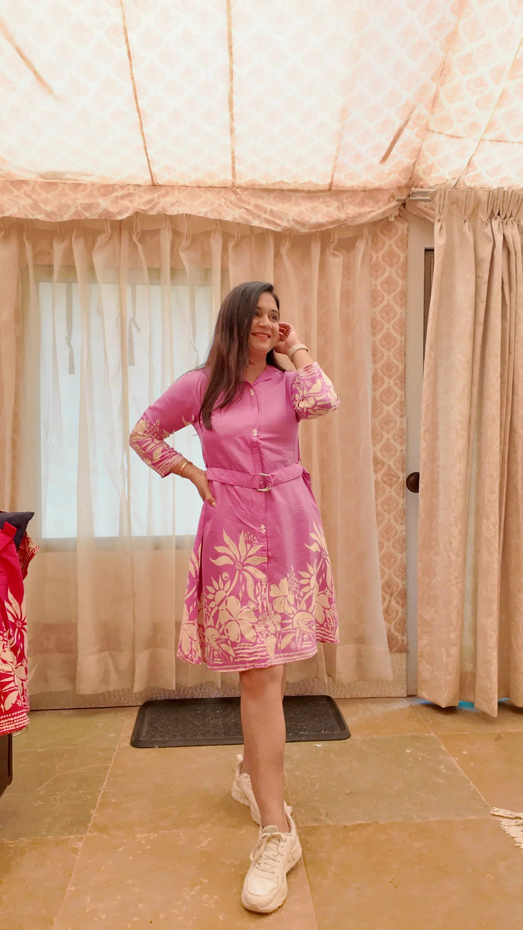 Zenisha Russian Silk Floral Dress - Image 3