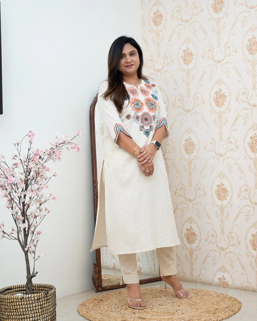 Ziya Cotton Embroidered  Pant Set - Image 4